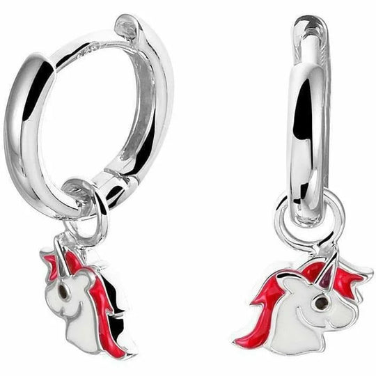 Zilveren oorringen eenhoorn
