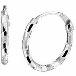 Zilveren oorringen ronde buis gediamanteerd