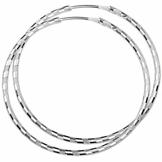 Zilveren oorringen ronde buis gediamanteerd