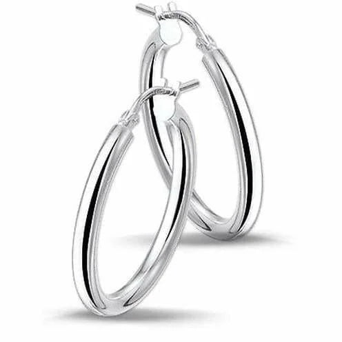 Zilveren oorringen ronde buis