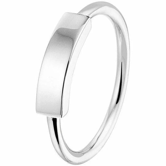 Zilveren ring balkje mt 17.25