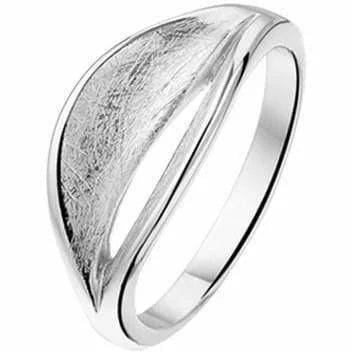 Zilveren ring gescratcht poli/mat mt 17.75