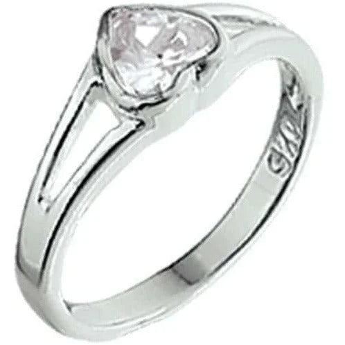 Zilveren ring hart zirkonia- ringmaat 12.5