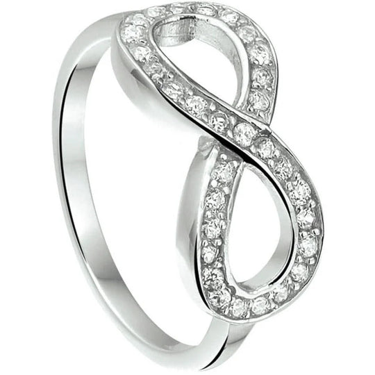 Zilveren ring infinity zirkonia- ringmaat 18.5