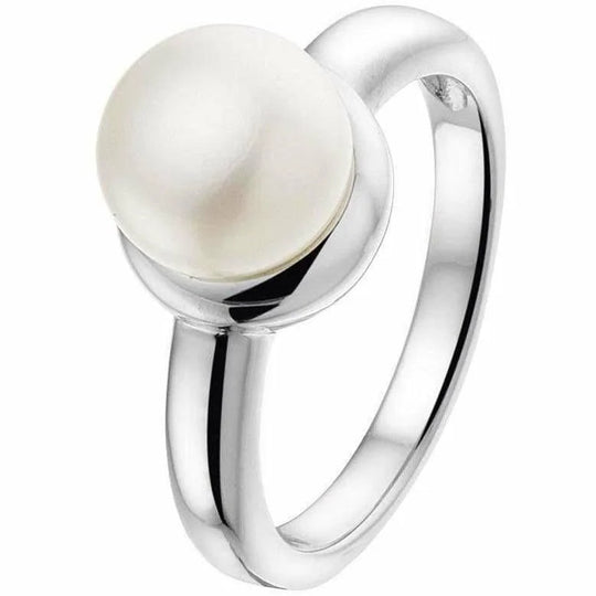 Zilveren ring parel mt 18.5