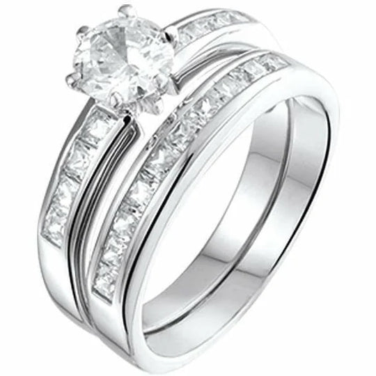 Zilveren ring zirkonia mt 19.5