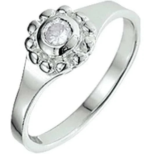 Zilveren ring zirkonia- ringmaat 12.5
