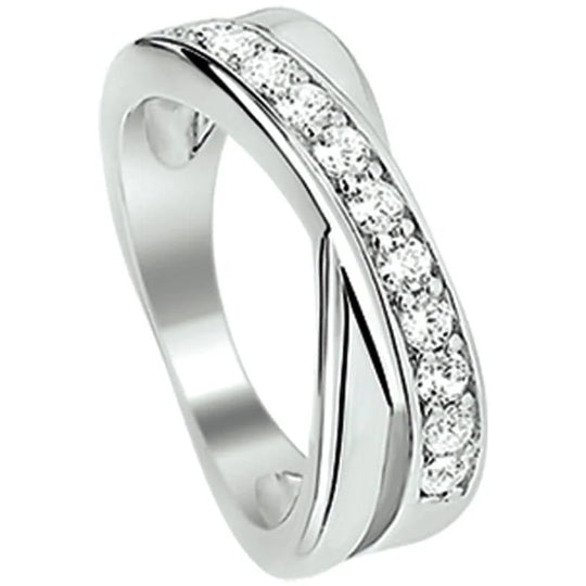 Zilveren ring zirkonia- ringmaat 15.5
