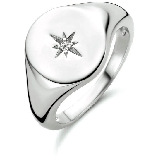 Zilveren ring zirkonia- ringmaat 16.5