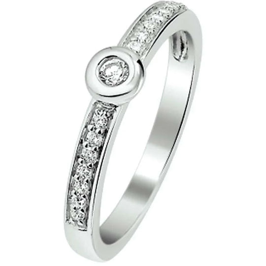 Zilveren ring zirkonia- ringmaat 16