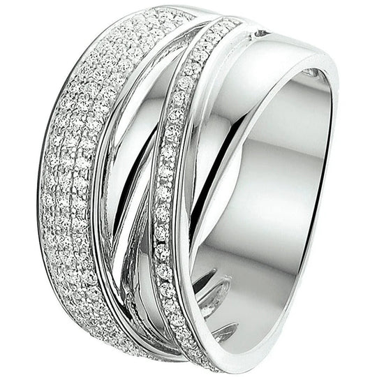 Zilveren ring zirkonia- ringmaat 17.25