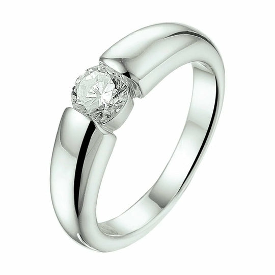 Zilveren ring zirkonia- ringmaat 17.25