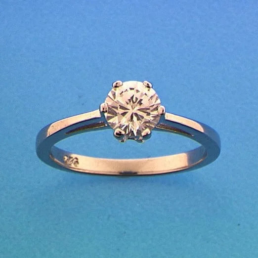 Zilveren ring zirkonia- ringmaat 17.75