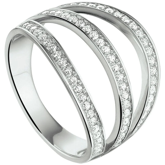Zilveren ring zirkonia- ringmaat 17.75