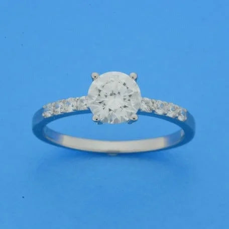 Zilveren ring zirkonia- ringmaat 17.75