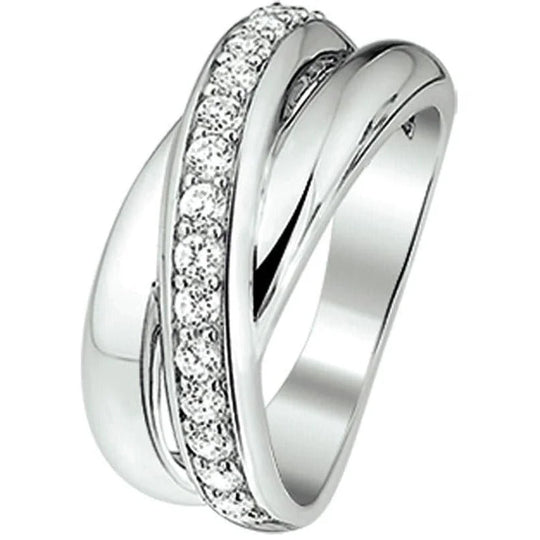 Zilveren ring zirkonia- ringmaat 19.75