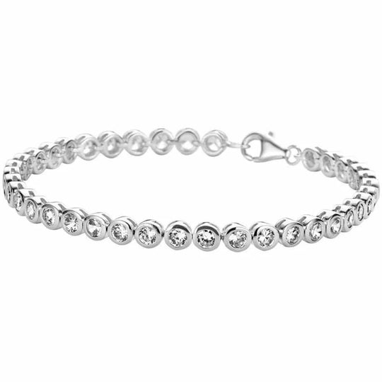 Zilveren tennisarmband zirkonia 4 mm